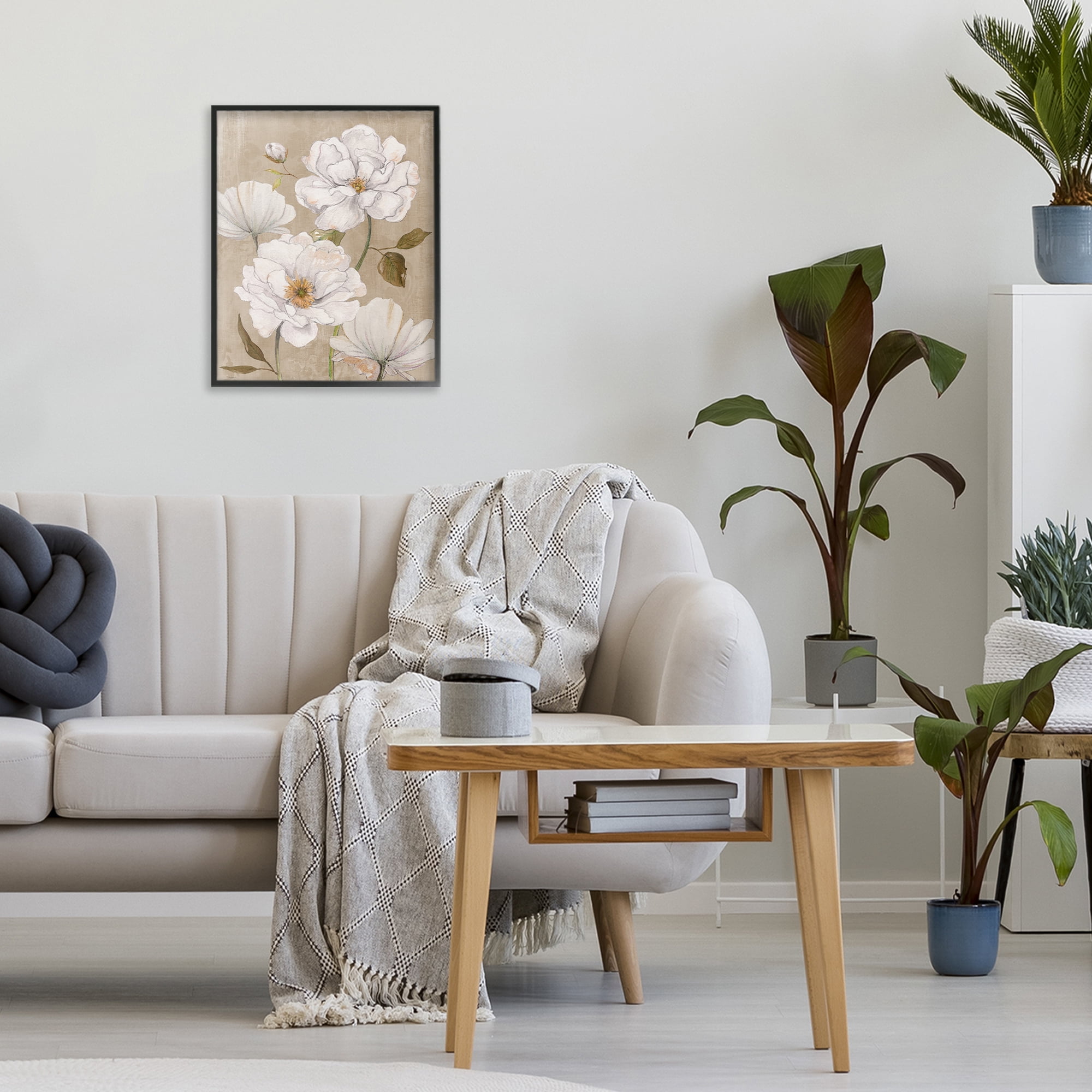 Stupell Industries Rustic Magnolia Blooms Black Framed Giclee Art, design by Carol Robinson