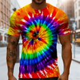 thumbnail image 5 of JAJAHO Men's Short Sleeve T Shirt Tie Dye Crew Neck Comfortable Breathable Graphic Tee Casual Daily Wear Summer Outfits Stylish Tops, 5 of 8