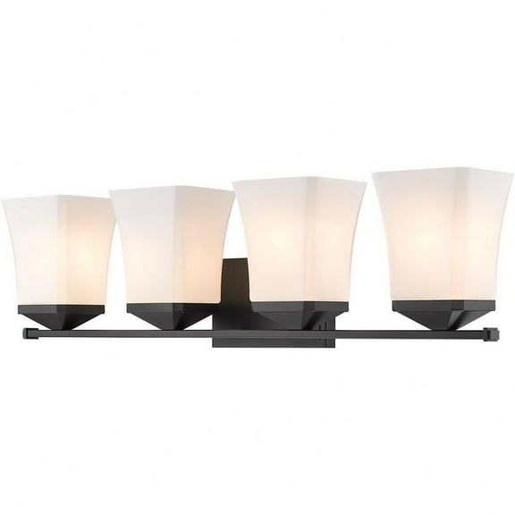 4 Light Vanity Light Fixture in Traditional Style-7.75 inches Tall and 28 inches Wide-Matte Black Finish Bailey Street Home 372-Bel-4619945