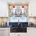 thumbnail image 5 of Yayeee Kitchen Curtains Tier Pair Light Filtering 27"x36" Rod Pocket Short Cafe Window Panel, White Streets, 5 of 7