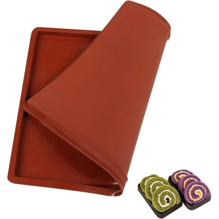 Large Swiss Roll Cake Mat Flexible silicone Baking Tray, 14.2x11 in Silicone Jelly Roll Pan Cookies Sheet Bakeware Nonstick Baking Tray, Silicone Baking Pan