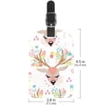 thumbnail image 6 of Square 2Pack PU Leather Deer Floral Watercolor Cruise Luggage Tag with Privacy Cover and Name ID Tag for Travel Handbags Backpacks Luggage Tags, 6 of 6