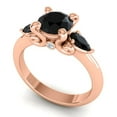thumbnail image 2 of 2.50 Carat Round Cut Black Onyx Gemstone New Three Stone Wedding Ring for Ladies Solid 18K Rose Gold Size 7 by Diamond-Capitals, 2 of 8