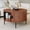 Brown, variant on HLR Mid Century 31.5" Round Coffee Table with Sliding Tambour Door, Drum Center Table with Storage for Living Room, Black