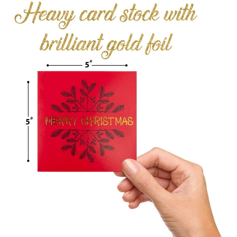 20 Christmas Holiday Greeting Gold Foil Envelopes Stickers Cards Bulk 5x5 inch