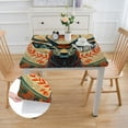thumbnail image 2 of WYYP Deer Horns Sun Square Fitted Tablecloth 100% Polyester Fiber 36*36, 2 of 8