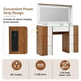 thumbnail image 4 of 44.4" Elegant Vanity Table with Large Lighted Mirror & Power Outlet, Dressing Table with 7 Drawers & Shelves, Vanity Desk with Brown Solid Wood-style Stickers, 4 of 7