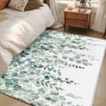 thumbnail image 4 of 3'x5' Area Rugs, Eucalyptus Leaves Indoor Outdoor Area Rug for Living Room Bedroom, Teal Botanical Summer Weeping Washable Bathroom Rugs Kitchen Floor Carpet Mats Home Decor Aesthetic, 4 of 8