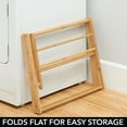 thumbnail image 5 of mDesign Bamboo Clothes Drying Rack, Foldable Wooden Laundry Drying Rack, Natural, 5 of 8
