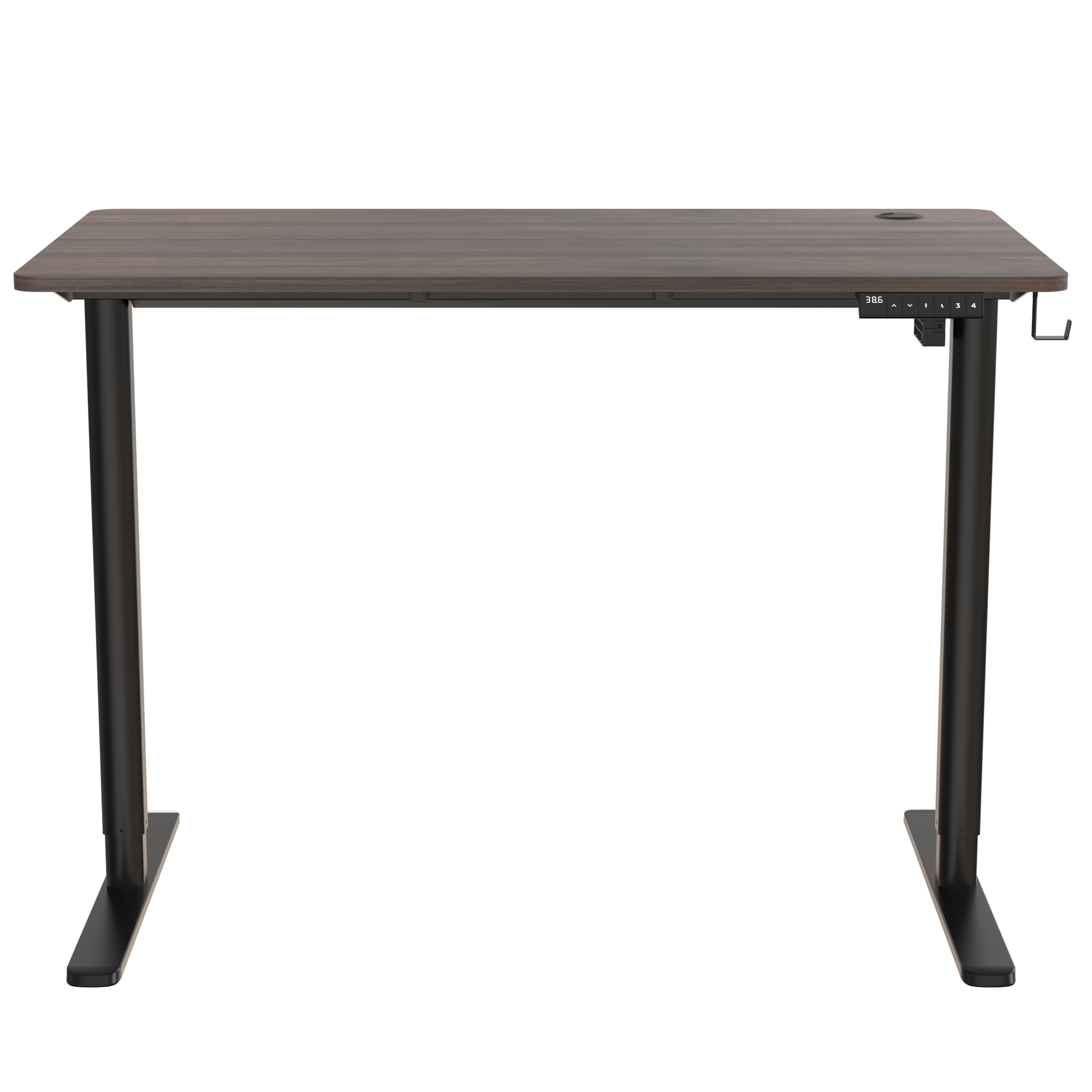 Mainstays Electric Standing Desk with Height Memory Presets, Headphone Hook and Cable Management, Canyon Walnut