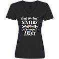 thumbnail image 3 of Inktastic Only the Best Sisters Get Promoted to Aunt Women's V-Neck T-Shirt, 3 of 5
