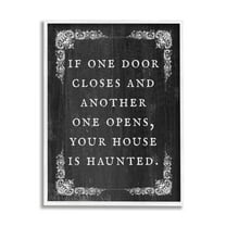 Stupell Industries Funny Haunted House Phrase Holiday Painting White Framed Art Print Wall Art, 24 x 30