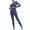 Blue, variant on Women's Two Piece Tracksuit Crop Top Outfit Sweat Suit Active Wear Sports Athletic Yoga Legging Workout Set High Waisted Clothing Sets Black Small