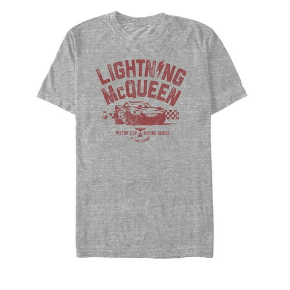 Men's Cars Lightning McQueen Piston Cup Graphic Tee Athletic Heather Small