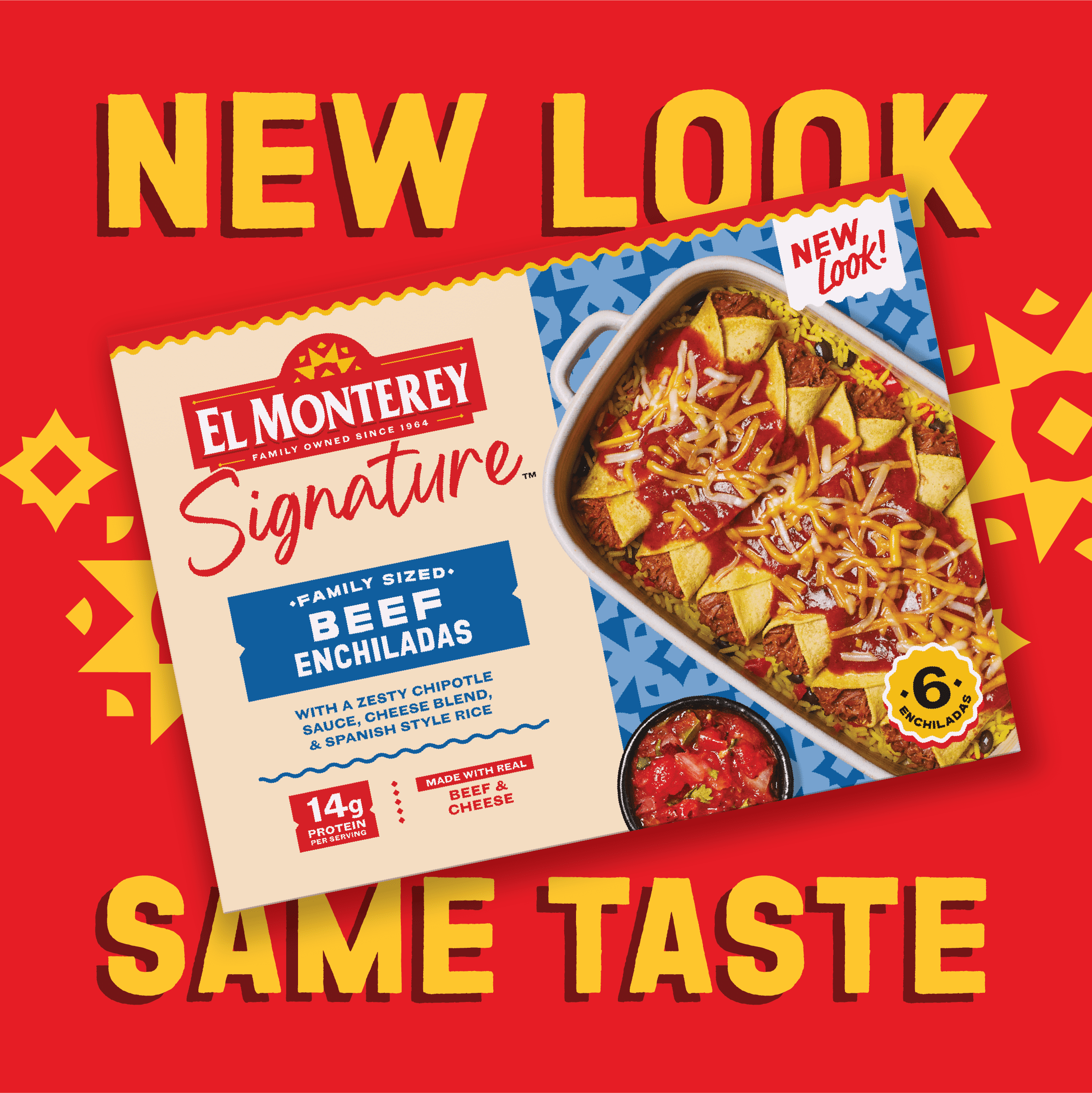 El Monterey Signature Family Size Beef Enchiladas 6 ct, 30 oz (Frozen)