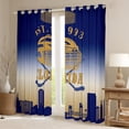thumbnail image 2 of Erosebridal Football City Florida Curtains for Living Room, Soccer Sport 30%-50% Blackout Curtains Set of 2 (38x54), Blue Wheat Curtains and Drapes (38x54), Window Curtains Bedroom Decorative, 2 of 6