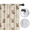 thumbnail image 4 of Blackout Kids Curtains,Beige Highland Cow Flower Pattern Childrens Insulated Curtains Set Of 2,Bedroom Essentials,Toddler Room Decor 52"x84", 4 of 5