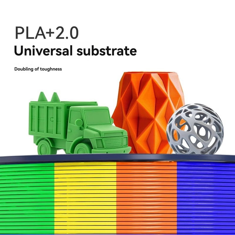 PLA+2.0 3D Filament 1.75mm 1KG Good Toughness Neatly Wound 3D PLA Printing Filaments for 3D Printing Materials B
