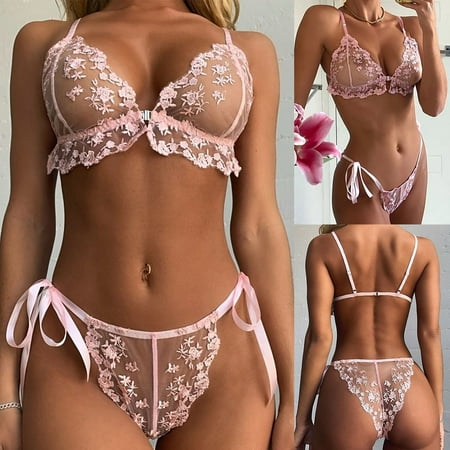 

Qurein Women Lingerie Corset Lace Free Wire Racy Muslin Sleepwear Underwear Tops+Briefs