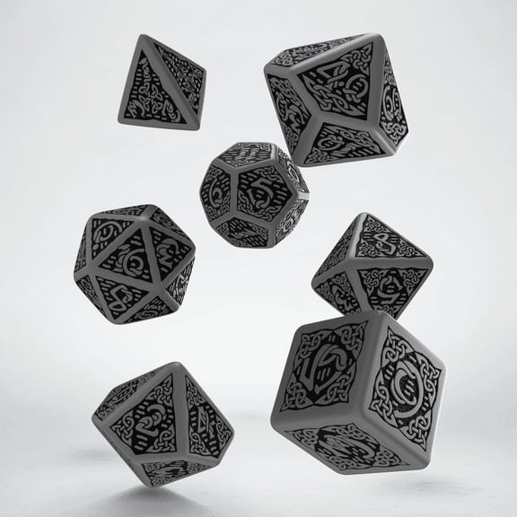 Celtic 3D Dice Gray/Black (7) Board Game