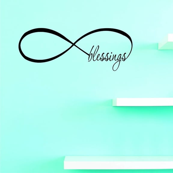 Custom Decals Infinity Blessings Wall Art Size: 16 X 40 Inches Color: Black