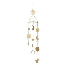 DecMode 39" Gold Metal Moon and Star Windchime