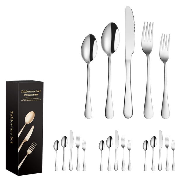 Tableware Cutlery Set Modern: 20PCS Stainless Steel Flatware Set Serving Utensil