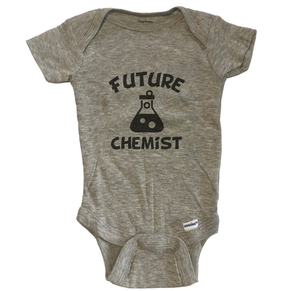 Future Chemist Cute Test Tube Baby Bodysuit - One Piece Baby Bodysuit - Grey