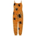 thumbnail image 4 of Gunia Halloween Toddler Girl Outfit Flannel Kids Suspender Romper Loose Harem Style Jumpsuit Festive Party Outfits Orange 2-3 Years, 4 of 5