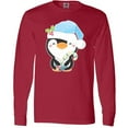 thumbnail image 3 of Inktastic Cute Christmas Penguin in Blue Hat Long Sleeve T-Shirt, 3 of 5