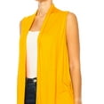 thumbnail image 6 of Moa Collection Women's Casual Open Draped Front Solid Cardigan Vest, 6 of 6
