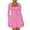 Pink, variant on Women's Fashion Long Sleeve,Women's Square Neck Pleated Hem Dress Solid Color Waist Cinched Long Sleeved Dress Black