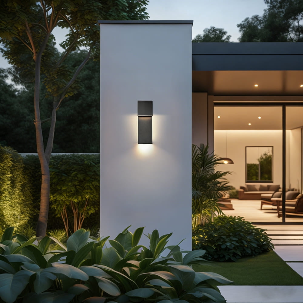 Claxy Modern Outdoor Wall Sconce Waterproof Matte Black Wall Light Exterior-LED Anti Rust Porch Lights Wall Lighting Outside Lights Fixture Warm Light for Garage,Balcony,Backyard