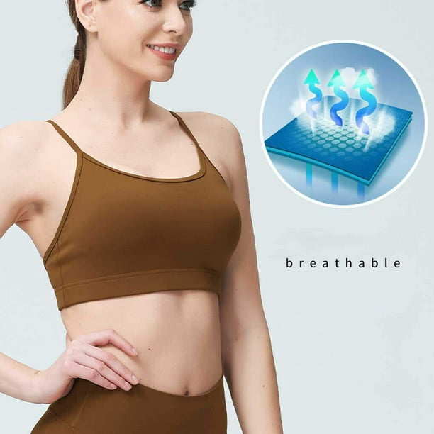 tredstone Yoga Bra Back Closure Side Breast Elastic Bralette Gather Soft  Vest Sportswear for Outdoor Gym Running Fitness M 