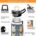 thumbnail image 4 of Rabbits Leaves Sports Water Bottle Portable Travel Mug 32oz BPA Free Leak Proof Straw Transparent Tritan for Gym Yoga Cycling Camping, 4 of 7
