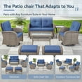 thumbnail image 3 of Behousewell Outdoor Glider Loveseat Sofa Wicker Rattan Glider Sofa,Patio 2 Seater Wicker Sofa with Thicking Back & Seat Cushions for Garden Balcony Backyard, 3 of 7