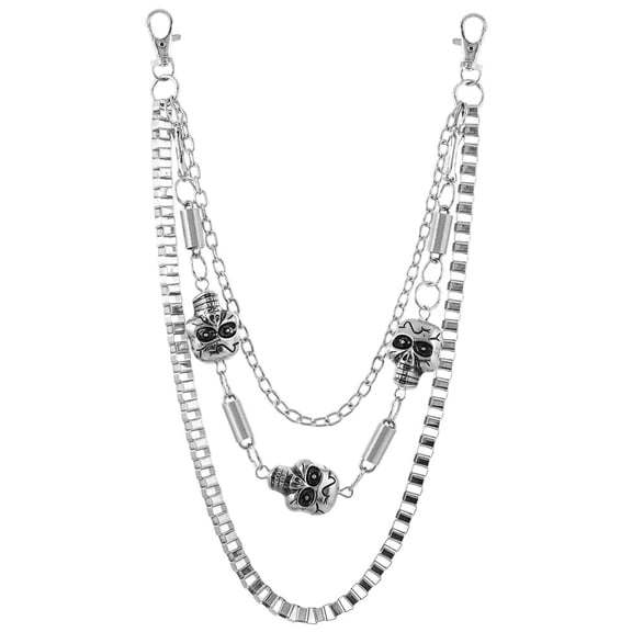 Jeans Chain Pants Chain Skull Punk Trousers Pants Wallet Belt Halloween Metal Keychain for Goth Hip Hop Accessories Rock Style Unisex for Men Women