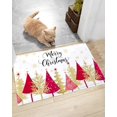 thumbnail image 1 of Merry Christmas Bathroom Shag Doormat Winter Abstract Xmas Tree Plant Water Absorbent Bath Rug Floor Mat Washable Fluffy Plush Indoor Area Rugs Cozy Welcome Carpet Stars with Snowflake 16"x24", 1 of 6