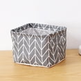 thumbnail image 2 of Gray Fabric Storage Basket – Nordic-Style Organizer with Handles for Wardrobe & Office, 2 of 5