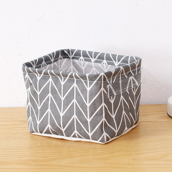 Yaouit Rectangular Storage Basket, Cute Pattern Canvas Containers Organizers, Foldable Colors Storage Bin Closet Toy Box Container Organizer Fabric Basket for Home,Gray