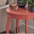 thumbnail image 6 of Linon Wren 18.5" Round Accent End Table with Shelf in Coral Orange Painted Wood, 6 of 8