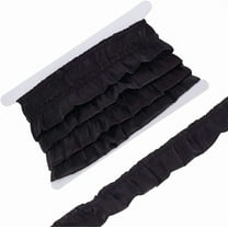 9 Yards(8.2m) Ruffle Lace Trim 3cm Wide Black Pleated Fabric Ribbon Chiffon Ruffled Trim