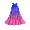 thumbnail image 6 of Abcomgle Summer Dress for Girls 7-8 Casual Halter Neck Sleeveless Midi Dress Gradient A-line Sundresses Summer Swing Dresses 3-4 Years,Purple Pink, 6 of 7