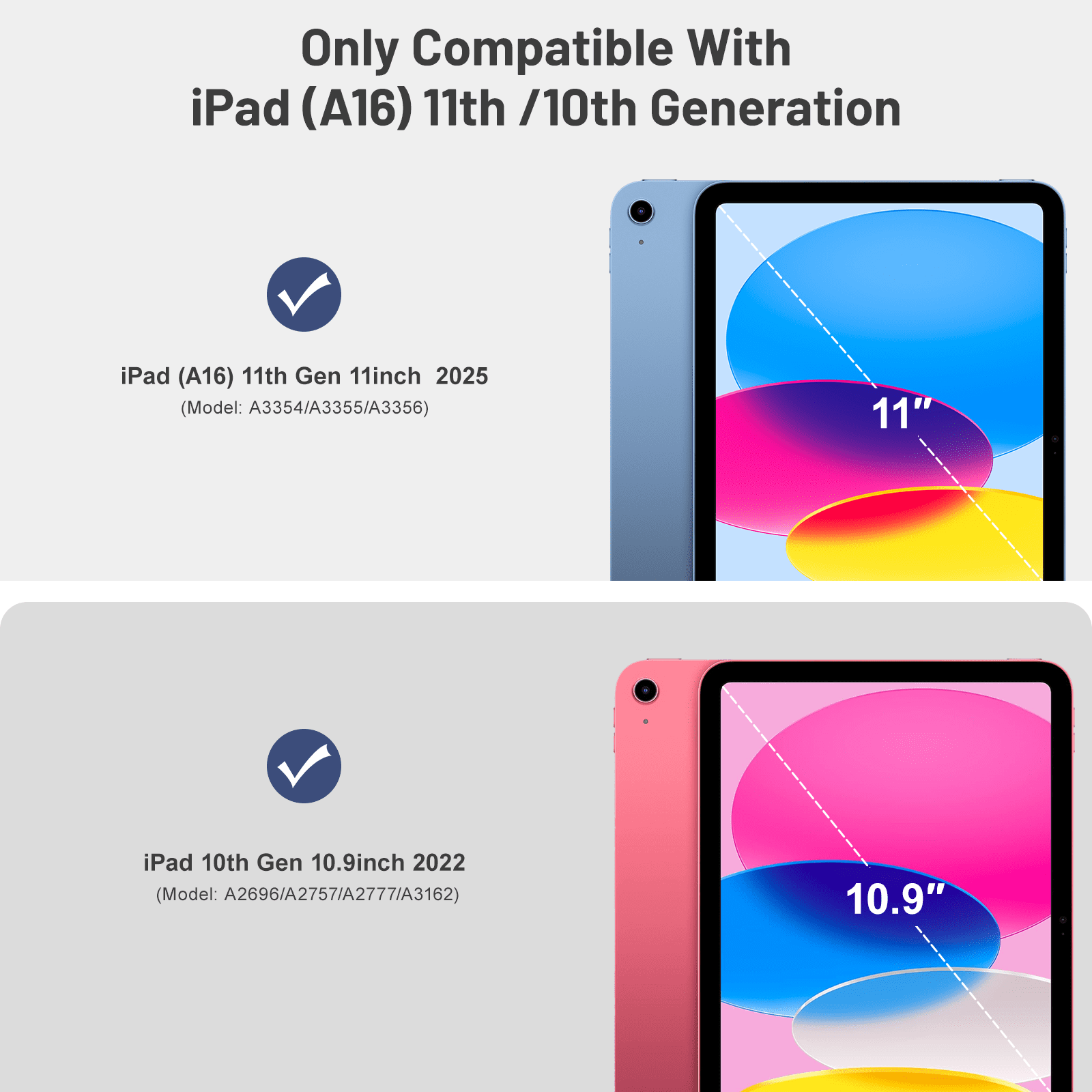 KVTVOU Case for iPad (A16) 11th Generation 11 Inch 2025, iPad 10th Generation 10.9 inch 2022 with Pencil Holder, Auto Wake-Sleep,Clear Acrylic Back Shell, Magnetic attraction increases,White