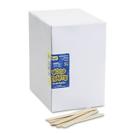 Chenille Kraft Natural Wood Craft Sticks, 4 1/2 x 3/8, Wood, Natural, 1000/Box