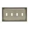 Brainerd 64774 Beaded Brushed Satin Pewter Quad Switch Cover Plate