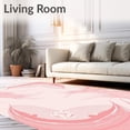 thumbnail image 2 of ODIKA 6'x9' Machine Washable Non-Slip Area Rug, Abstract Brushstroke Canvas Painted By Expressive Artist Hand High Traffic Rug, Pink, 469240, 2 of 7
