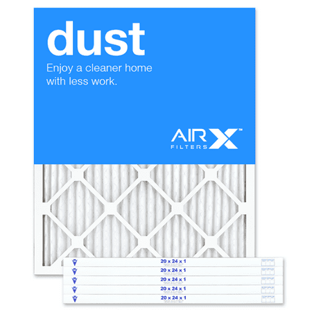 AIRx Filters Dust 20x24x1 Air Filter MERV 8 AC Furnace Pleated Air Filter Replacement Box of 6, Made in the USA