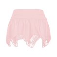 thumbnail image 3 of ANINEO Womens Lace Short Skirt Solid Color Low Waist Patchwork Flowy Ruffle Pleated Mini Skirts Streetwear Clothes, 3 of 3