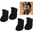 thumbnail image 1 of (S) Paquete de 4 botas de silicona para cachorros (Negro), Zapatos impermeables para mascotas, Zapatos antideslizantes para la lluvia para perros, Protectores de patas para mascotas, 1 of 5